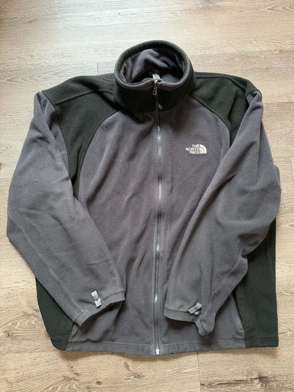 The North Face Full Zip Fleece Jacket Gray Black Men's XXL